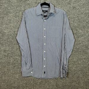 Johnnie-O Shirt Mens Small Blue Checkered Long Sleeve Button Up Casual‎ Comfort